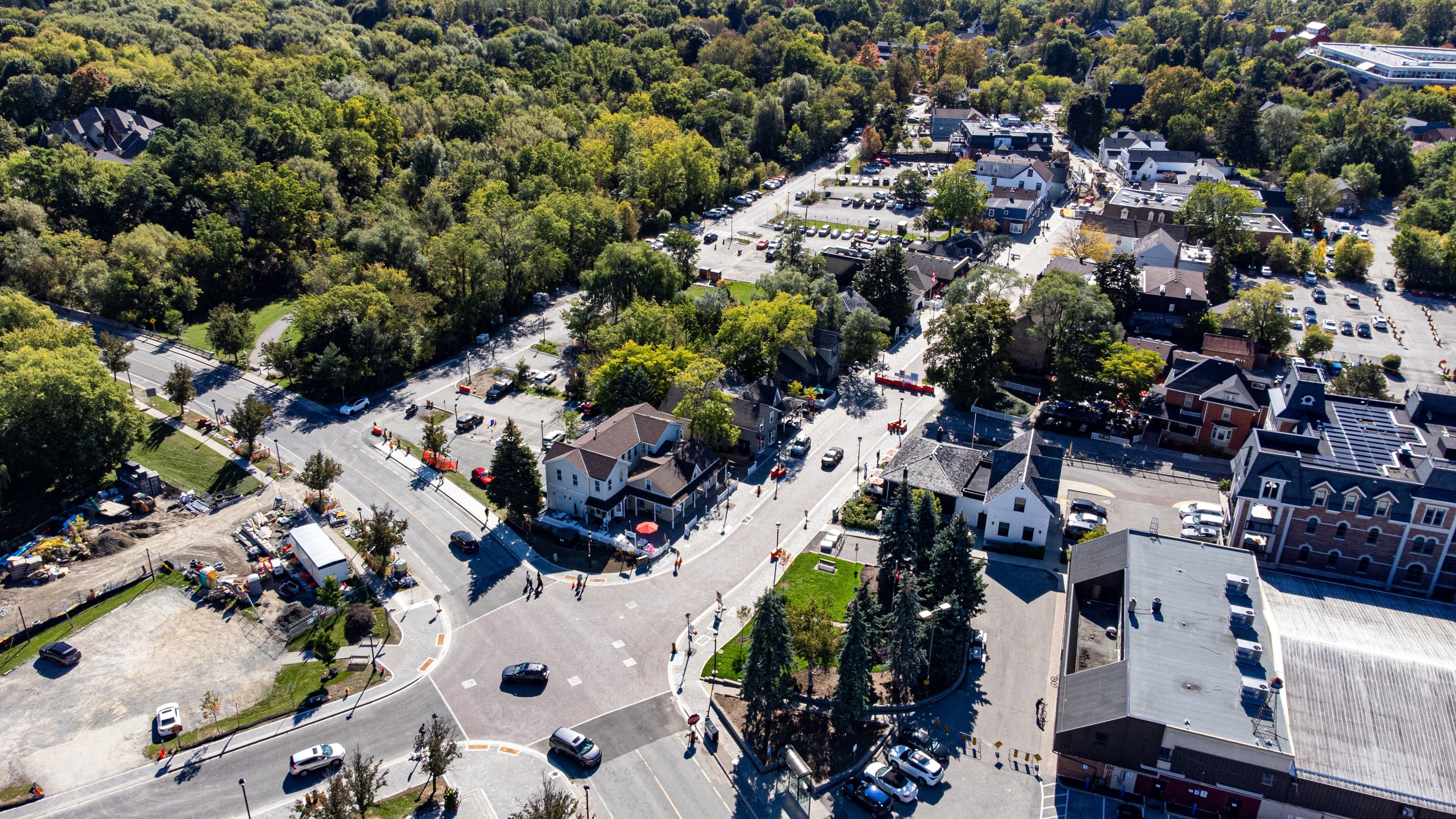 Aerial view of homes and streets in Markham