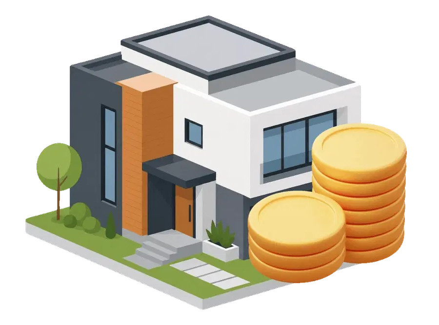 Illustration of a home converting into tax-free funds