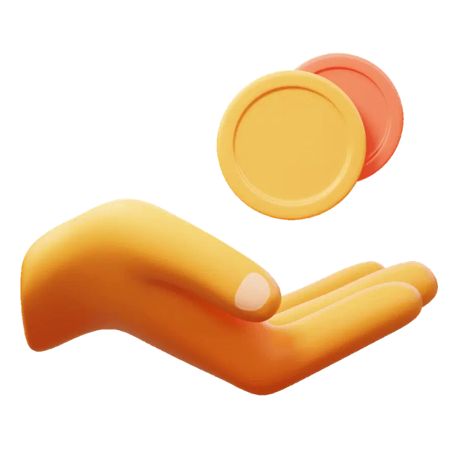 Illustration of a hand holding coins representing the payment guarantee