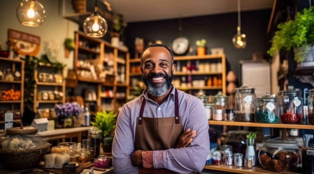 Small business owner working in their shop