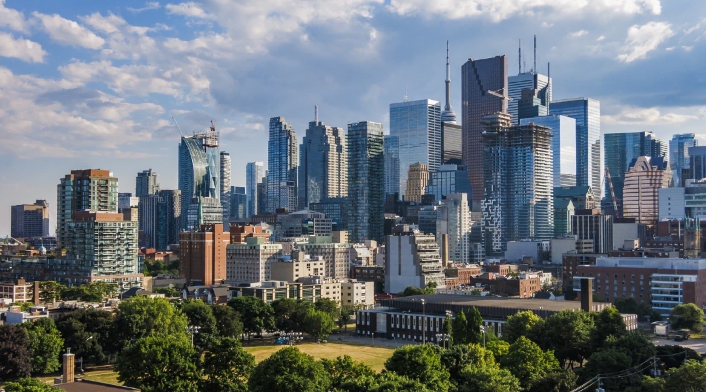 The Toronto skyline at dusk