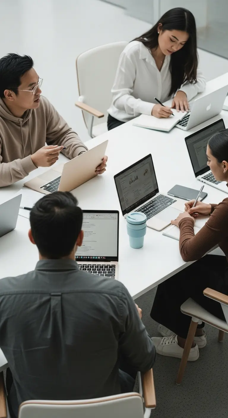 Mortio brokers reviewing a client file together