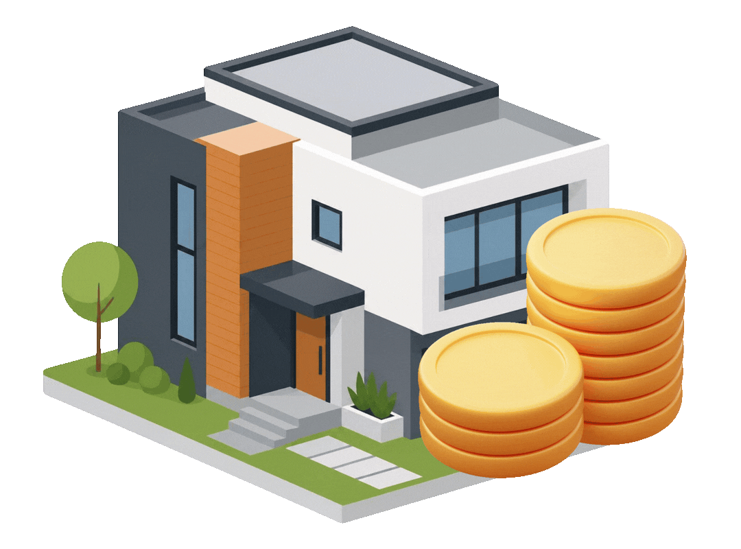 Illustration of a home converting into tax-free funds