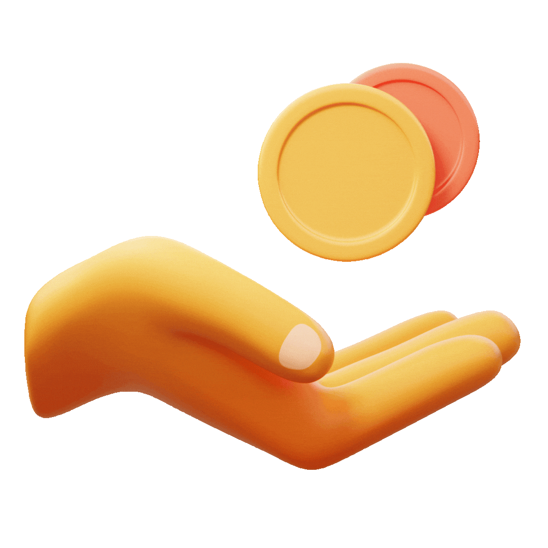 Illustration of a hand holding coins representing the payment guarantee