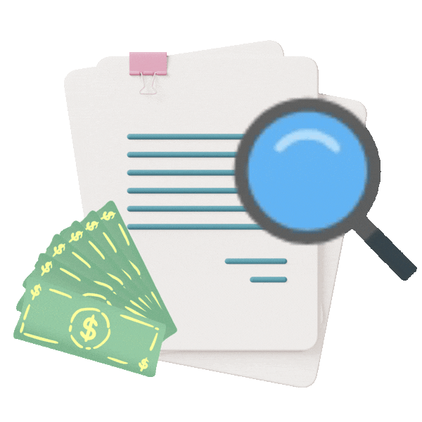 Illustration of income documents being reviewed