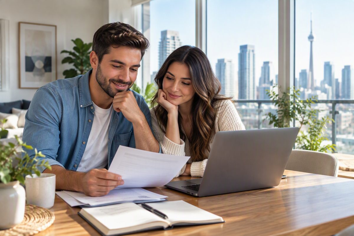 Self-employed applicant organizing income documents for a mortgage